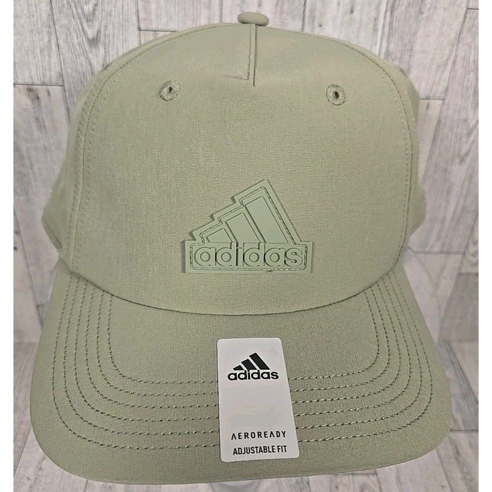 Adidas Snapback Hat Mens High Crown 5 Panel Tent Green Adjustable NEW